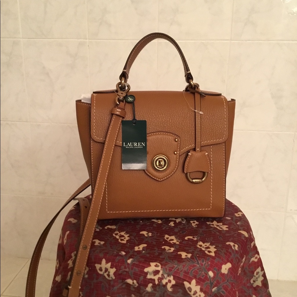 NEW Ralph Lauren brown leather bag